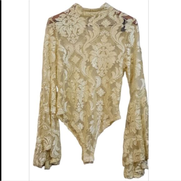 A Night Downtown Mesh Bodysuit - Yellow - Picture 4 of 5